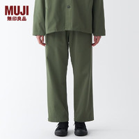 无印良品（MUJI）Labo 男女通用 棉混宽版裤无性别男款女款裤子长裤休闲裤BF1A0A3A 卡其绿 S(165/72A)