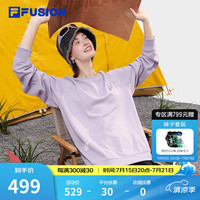 斐乐（FILA） FUSION潮牌圆领卫衣款秋季时尚男女装宽松针织套头衫 香水紫-VT 185/104A/XXL