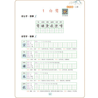 写好中国字五年级上册人教部版 五年级上册练字帖生字抄写本看拼音写生字 小学字词训练组词造句同步训练 小楷书规范字训练 语文5年级上册