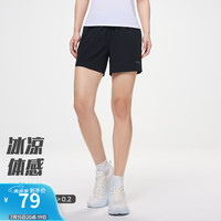 安踏（ANTA）速干裤丨防走光冰丝短裤女夏季瑜伽跑步裤运动裤吸湿透气女裤 【冰丝速干款】基础黑5501-1 M 女165