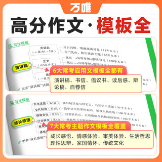 【2025】万唯中考满分作文2024人教版初中作文素材初一二三语文写作模板七八九年级名校优秀高分范文精选万维教育店 【高分作文+名师教你改作文】2本