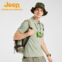 Jeep 吉普 户外POLO衫商务休闲夏季透气汗无痕短袖男士新款运动上衣