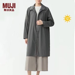 MUJI 無印良品 无印良品 MUJI 女式 防紫外线 翻领外套 长袖防晒衣服女款夏季BD91CC4S 炭灰色 M (160/84A)