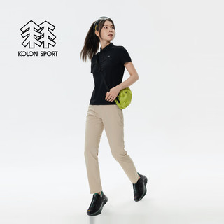 KOLON SPORT/可隆POLO衫 女子户外凉感运动COLDBLACK热压防晒UPF50+短袖 LKPT4AN112-BK 黑色 XS