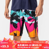 迪卡侬沙滩裤男温泉裤速干可下水冲浪裤油画椰林S-4482089