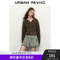 UR秋冬女装时尚休闲复古时髦双拉链小小织针织衫UWL930030 多色 XS