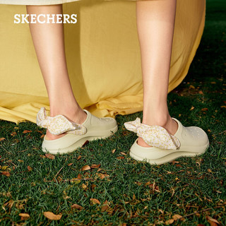 斯凯奇（Skechers）女鞋fafa洞洞鞋子女时尚夏季蝴蝶结凉拖沙滩鞋拖鞋女111494 亮黄色/YEL 36