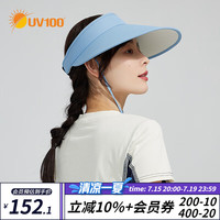 UV100防晒帽夏季女透气遮阳帽子户外防紫外线骑车空顶帽24506 蓝玉色-遮蔽率99.34% F