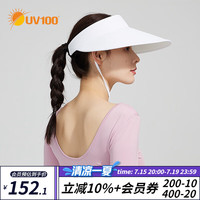 UV100防晒帽夏季女透气遮阳帽子户外防紫外线骑车空顶帽24506 天使白-遮蔽率99.50% F