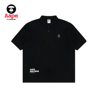 Aape 春夏猿人军团徽章字母印花简约休闲翻领POLO衫1255XXM