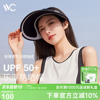 VVC成毅防晒遮阳帽空顶帽遮脸防紫外线遮阳女帽子中檐/时尚黑