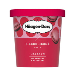 Häagen·Dazs 哈根达斯 高定马卡龙草莓树莓口味420ml 家庭装