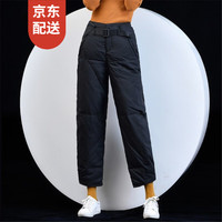 安妮洁欣 阔腿羽绒裤女外穿冬季新款加厚白鸭绒可束脚时尚羽绒裤 黑色 L/28