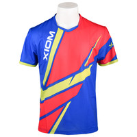 骄猛乒乓球服男女短袖T恤速干乒乓球比赛服 赛点蓝色2XL