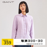 GANT甘特春夏女士时尚休闲翻领亚麻透气长袖衬衫|4322078 519紫色 32