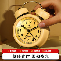 POWER闹钟儿童卡通夜灯大音量学生床头钟机械打铃懒人钟表