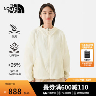 北面（The North Face）防晒衣女皮肤衣防风夹克UPF50+薄风衣舒适耐穿24春季|7WBV QLI/沙丘白 S/155