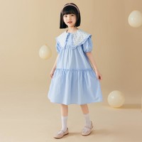 TONLION kids 唐狮童装 女童连衣裙2024夏季可爱公主裙甜美时尚女童连衣裙