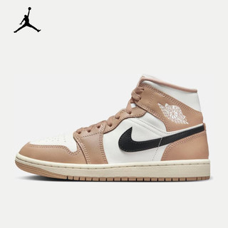 移动端、京东百亿补贴：NIKE 耐克 AIR JORDAN 1 MID AJ1 女子运动鞋缓震板鞋 BQ6472-103 38.5