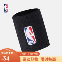 NBA运动护腕篮球护腕男女运动吸汗透气防扭伤护手腕高弹防护运动配饰 黑色 F