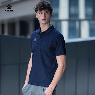 KELME /卡尔美 男士运动短袖POLO衫男款翻领纯色商务T恤 3891064亮橙 3XL