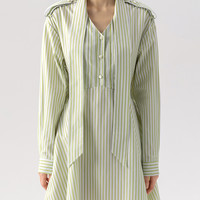 Fabrique Innovations Fabrique蝴蝶领肩章设计长袖收腰通勤衬衫连衣裙Floria