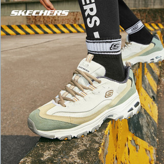 斯凯奇（Skechers）奶茶熊1代丨夏季女鞋运动鞋缤纷撞色复古增高老爹鞋休闲鞋潮 橄榄绿/NTOL 36