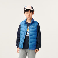 asics亚瑟士童装2024冬季男女儿童三防科技羽绒马甲 1406蓝色 120cm