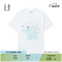 :CHOCOOLATEit 女装宽松短袖T恤2024夏季可爱趣味半袖000290 WHX/白色 XL
