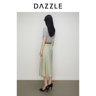 DAZZLE【上新】地素 半身裙2024年秋季新款法式拼接缎面不规则中长裙