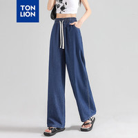 唐狮 TONLION2024女牛仔休闲裤WP 中牛仔蓝 L