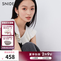 SNIDEL2024春夏甜美可爱大翻领无袖条纹修身针织衫SWNT242105 混合色 F