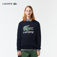 法国拉科斯特 LACOSTE男装logo图案圆领套头长袖卫衣SH1281 166/藏青色 3/170