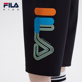 FILA【凉感科技】斐乐儿童裤子2024夏季中大童男童针织七分裤 130