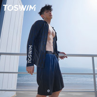 TOSWIM男士泳衣泳裤套装沙滩裤防尴尬可下水衣 暗光字母4XL