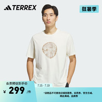 adidas印花户外运动上衣圆领短袖T恤男装夏季阿迪达斯TERREX 象牙白 3XL