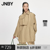 JNBY/江南布衣春夏风衣女设计感中长款宽松H型直筒OL风纯棉5N1914070 272/驼杏色 XS