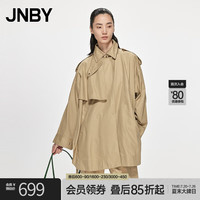 JNBY/江南布衣春夏风衣女设计感中长款宽松H型直筒OL风纯棉5N1914070 272/驼杏色 M