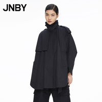 JNBY/江南布衣春夏风衣女设计感中长款宽松H型直筒OL风纯棉5N1914070 001/本黑 XS