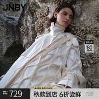 JNBY/江南布衣春夏风衣女设计感中长款宽松H型直筒OL风纯棉5N1914070 100/本白 M