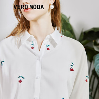 VEROMODA2023宽松樱桃刺绣图案七分袖优雅气质衬衫女 S85本白色-追单1 160/80A/S