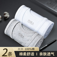 南极人纯棉背心男士运动吸汗跑步跨栏透气吸汗休闲打底汗衫男 2件装 白灰双件装 2XL(180/105)