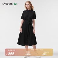 法国拉科斯特 LACOSTE女装纯色时尚潮流翻领短袖POLO连衣裙女|EF5956 031/黑色 36 /160