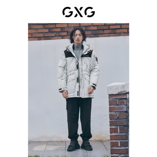 GXG 男装 潮流休闲花色连帽中长款羽绒服男士  花色 170/M