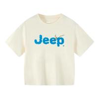 Jeep吉普2024年夏季中小童潮流百搭夏季短袖 乳白 150cm