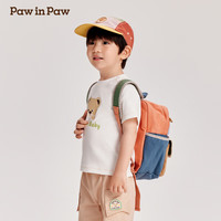 PawinPaw卡通小熊童装2024年夏季男宝短袖T恤宝宝T恤儿童衣服 Ivory象牙色/39 090