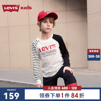 Levi's李维斯儿童长袖t恤春秋款洋气上衣打底衫 糖果白 150/72