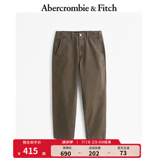 ABERCROMBIE & FITCH男装 24秋季新款宽松休闲直筒裤长裤KI130-4041 棕色