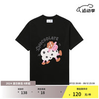 :CHOCOOLATEit 女装宽松短袖T恤2024夏季新款可爱童趣半袖000310 WHX/白色