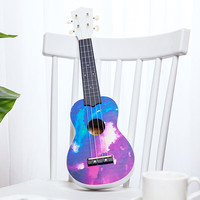 莫琳尤克里里初学男女生儿童高颜值入门乐器小吉他21英寸图案 21英寸 神秘太空款 标配